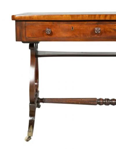 Regency Mahogany Trestle Base Writing Table