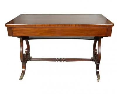 Regency Mahogany Trestle Base Writing Table