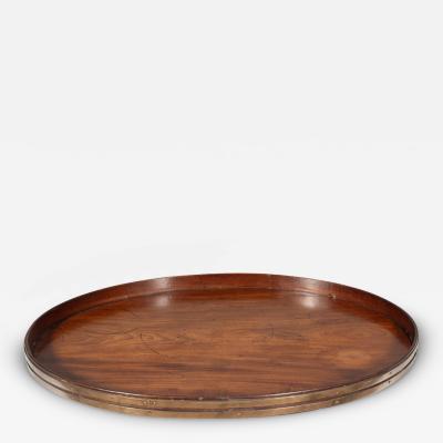 Regency Mahogany and Brass Bound Oval Tray