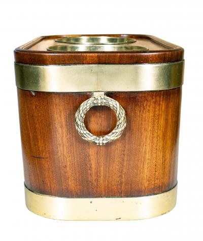 Regency Mahogany and Brass Campaign Double Wine Cooler