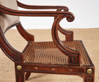 Regency Mahogany and Ebonized Klismos Armchair