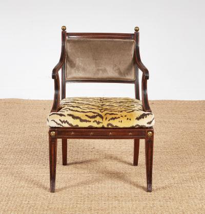 Regency Mahogany and Ebonized Klismos Armchair