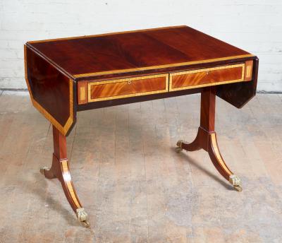 Regency Mahogany and Satinwood Sofa Table