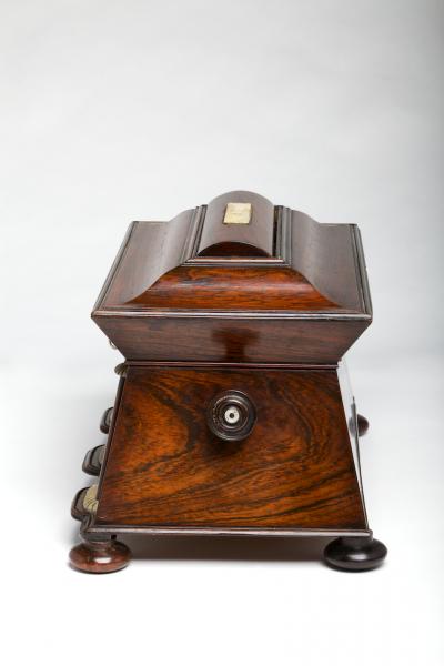 Regency Mother of Pearl Inlaid Rosewood Tea Chest