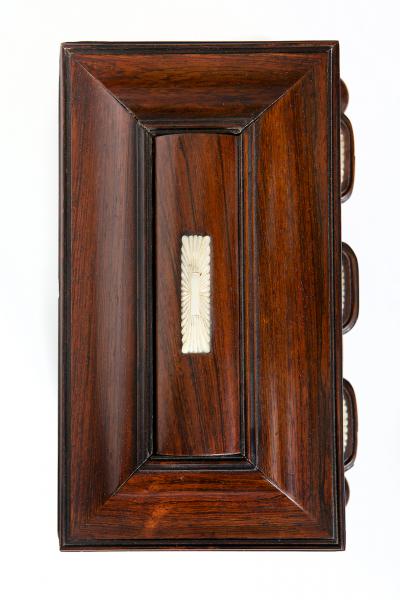 Regency Mother of Pearl Inlaid Rosewood Tea Chest