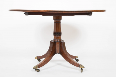 Regency Oval Triple Banded Mahogany Tilt Top Breakfast Table