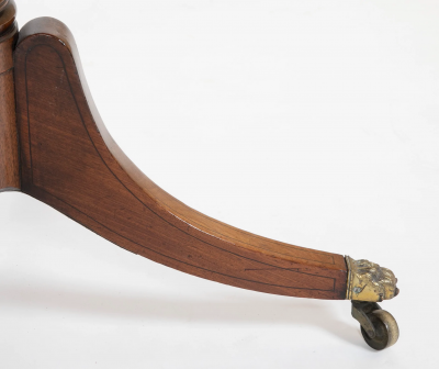 Regency Oval Triple Banded Mahogany Tilt Top Breakfast Table