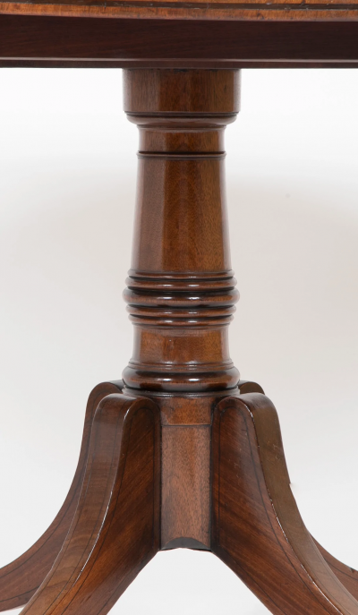 Regency Oval Triple Banded Mahogany Tilt Top Breakfast Table