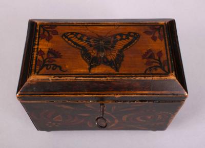 Regency Painted Tea Caddy c 1810 20