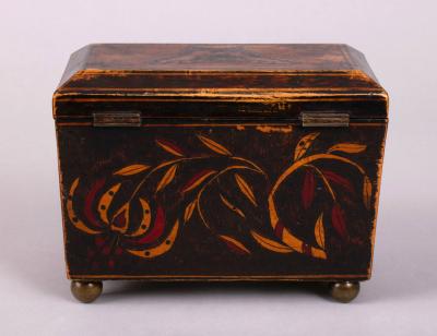 Regency Painted Tea Caddy c 1810 20
