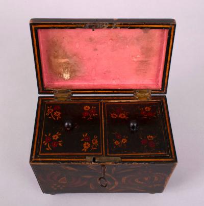 Regency Painted Tea Caddy c 1810 20