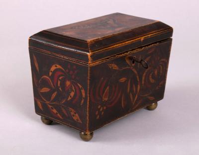 Regency Painted Tea Caddy c 1810 20