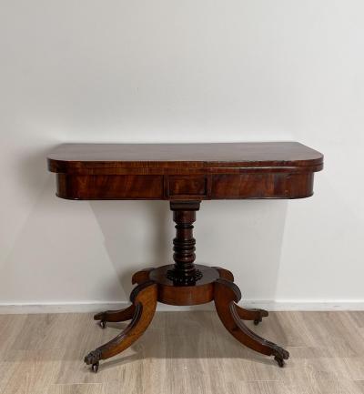 Regency Pedestal Game Table American Early 19th Century