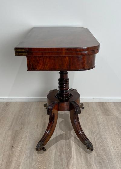 Regency Pedestal Game Table American Early 19th Century