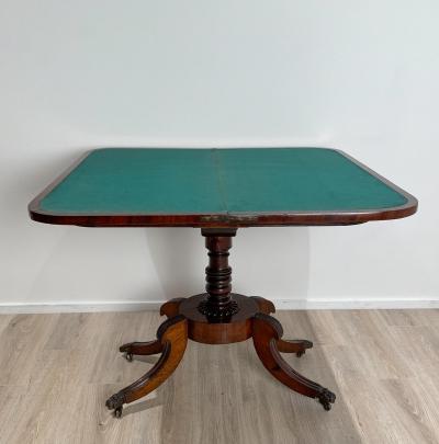 Regency Pedestal Game Table American Early 19th Century