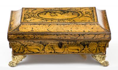 Regency Penwork Box with Chinoiserie Decoration Circa 1810