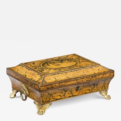 Regency Penwork Box with Chinoiserie Decoration Circa 1810
