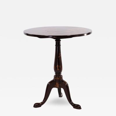 Regency Period Black Gold Chinoiserie Tilt Top Tripod Table Circa 1820