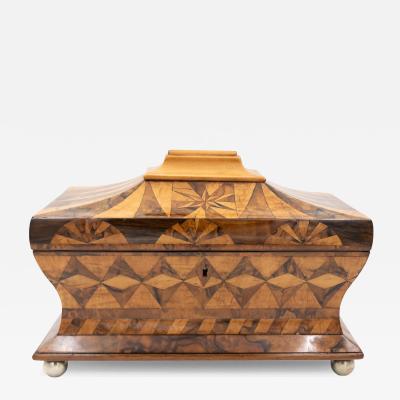 Regency Period English Box In Walnut With Tent Top