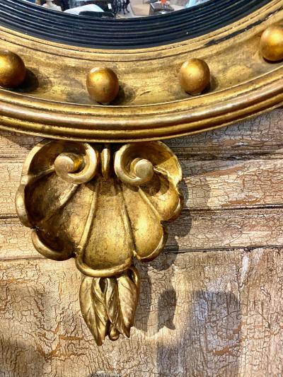 Regency Period Giltwood Convex Eagle Mirror c 1820 1825 England