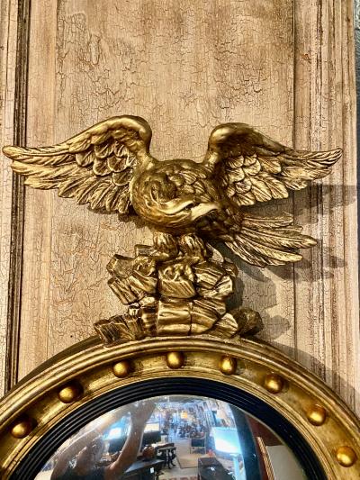 Regency Period Giltwood Convex Eagle Mirror c 1820 1825 England