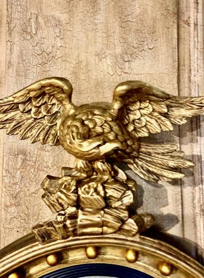 Regency Period Giltwood Convex Eagle Mirror c 1820 1825 England