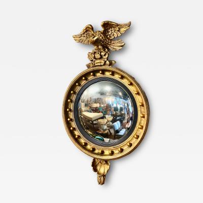 Regency Period Giltwood Convex Eagle Mirror c 1820 1825 England