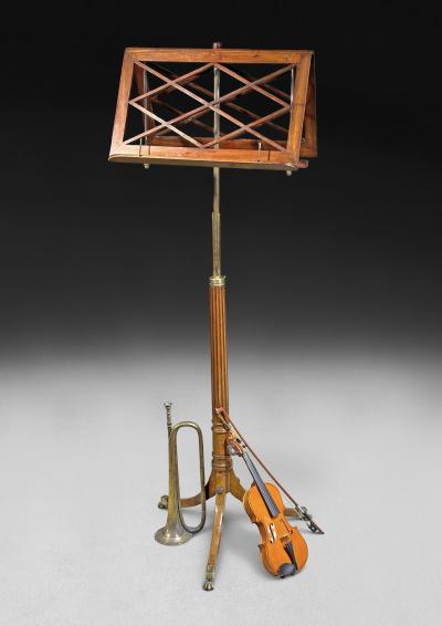 Regency Period Mahogany Brass Duet Musci Stand