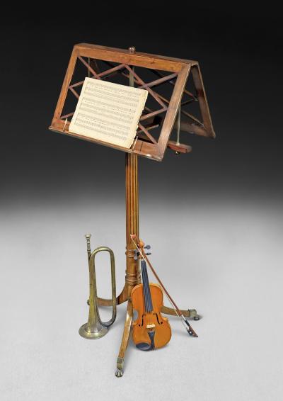 Regency Period Mahogany Brass Duet Musci Stand