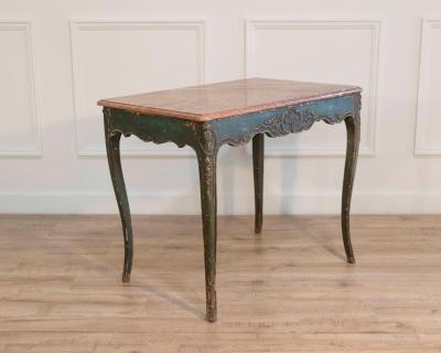 Regency Period Painted Game Table with Marble Top Early 19th Century