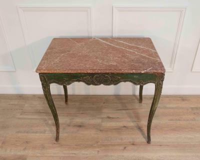 Regency Period Painted Game Table with Marble Top Early 19th Century