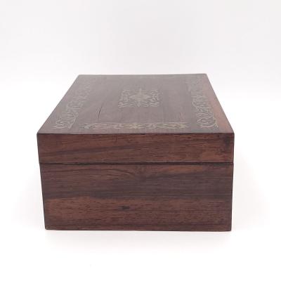 Regency Period Rosewood Brass Inlaid Workbox England circa 1820