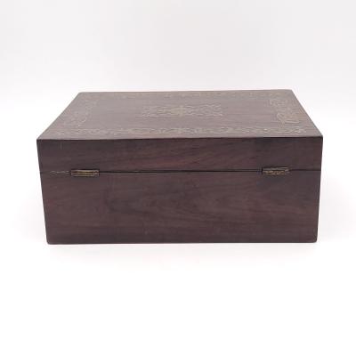 Regency Period Rosewood Brass Inlaid Workbox England circa 1820