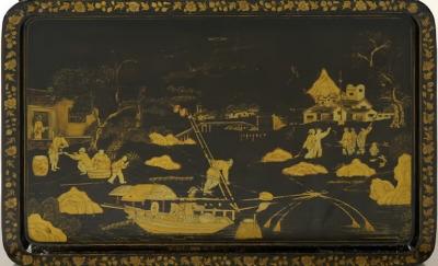 Regency Polychrome Chinoiserie Papier Mache Tray