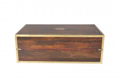 Regency Rosewood And Brass Campaign Traveling Desk Box