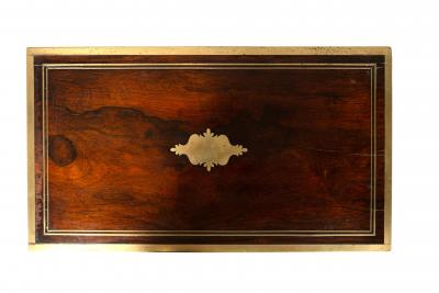 Regency Rosewood And Brass Campaign Traveling Desk Box