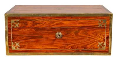 Regency Rosewood And Brass Inlaid Campaign Dressing Box