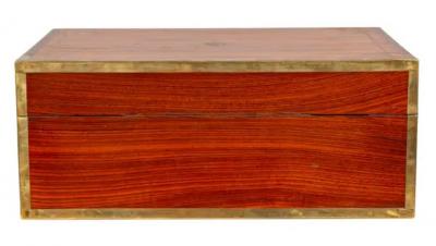 Regency Rosewood And Brass Inlaid Campaign Dressing Box