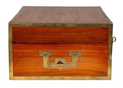 Regency Rosewood And Brass Inlaid Campaign Dressing Box