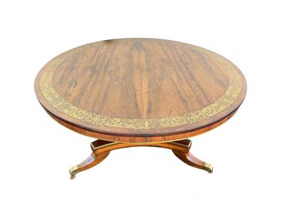 Regency Rosewood And Brass Inlaid Center Table