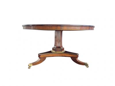 Regency Rosewood And Brass Inlaid Center Table