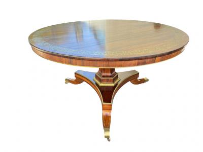 Regency Rosewood And Brass Inlaid Center Table