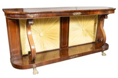 Regency Rosewood And Brass Inlaid Console Table