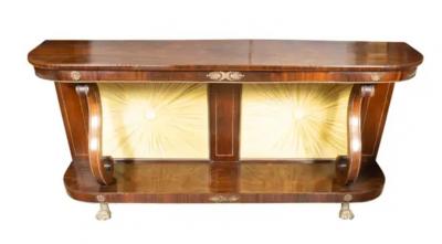 Regency Rosewood And Brass Inlaid Console Table