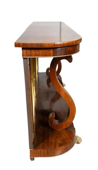 Regency Rosewood And Brass Inlaid Console Table