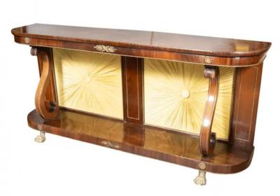 Regency Rosewood And Brass Inlaid Console Table