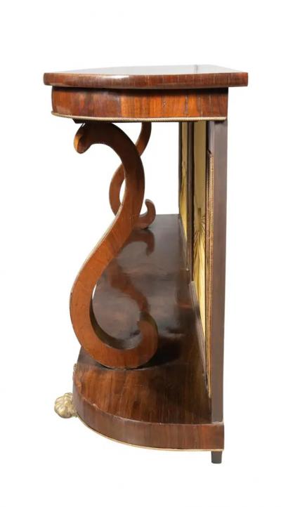 Regency Rosewood And Brass Inlaid Console Table