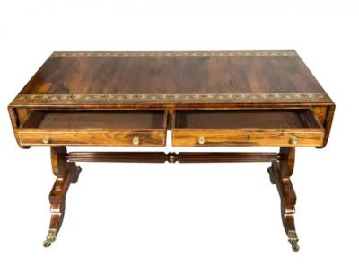 Regency Rosewood And Brass Mounted Sofa Table