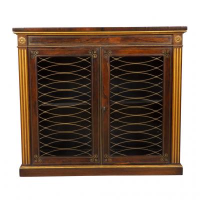 Regency Rosewood Brass Inlaid and Gilded Credenza