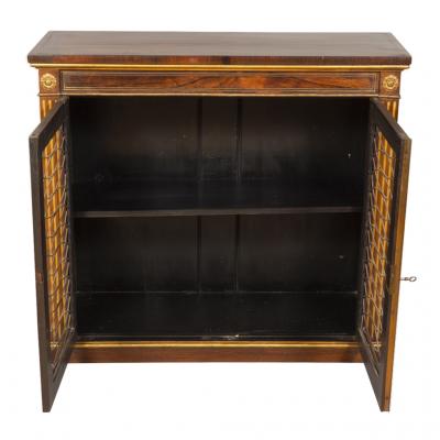 Regency Rosewood Brass Inlaid and Gilded Credenza